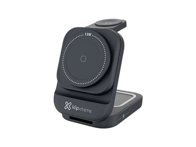 Cargador inalámbrica 3 en 1 Klip Xtreme PowerDesk Lite para mesa 15W  (KDC-150)