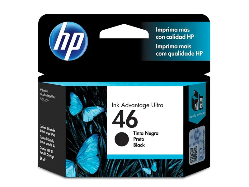 Cartucho de Tinta HP 46 Negro Original (CZ637AL) Ultra 2529,4729,5738,5739