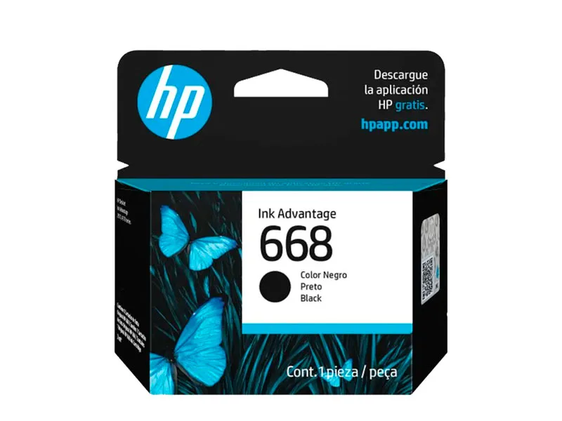 Cartucho de Tinta HP 668 Negro Original (7FP37VL) 2975/4375
