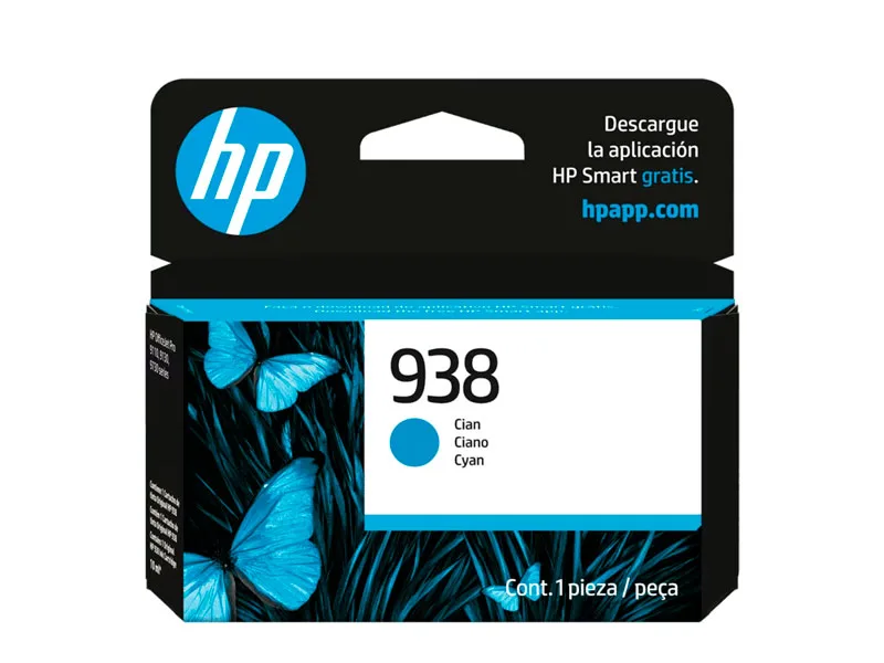 Cartucho de Tinta HP 938 Cyan Original  (4S6X5PL) Officejet Pro 9110/9130/9730 rinde 800 Pgs