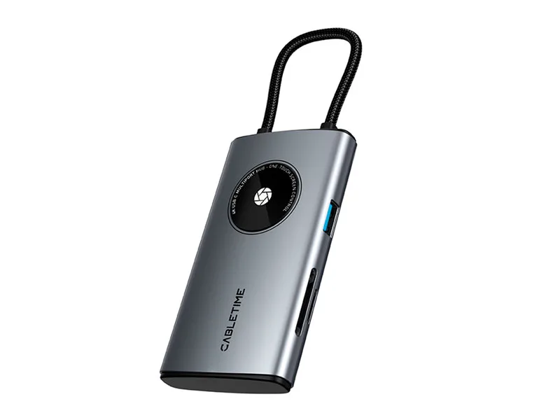 Docking Station CABLETIME CB93G USB-C a 6 Puertos: HDMI USB-A UBS-C 1SDTF