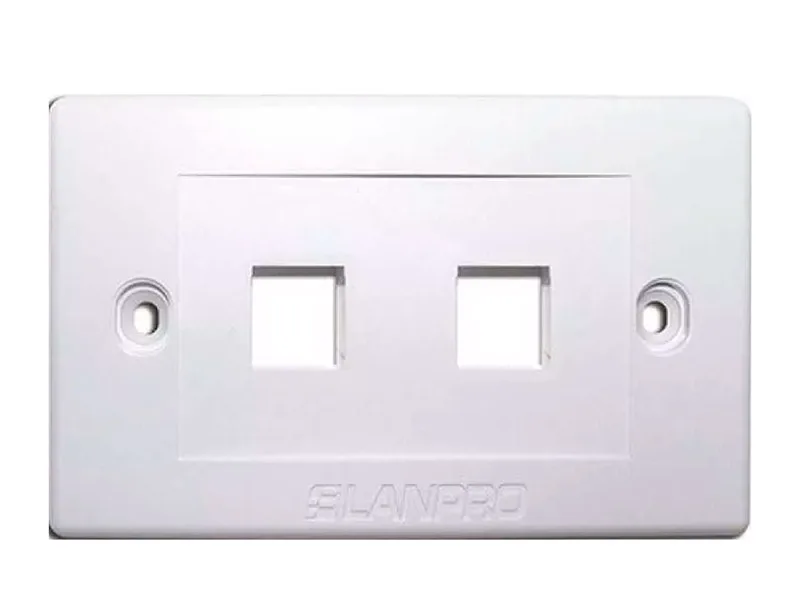 Face Plate Lanpro UL 2 Port Blanco