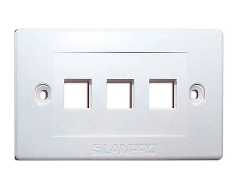 Face Plates Lanpro UL 3 Port Blanco