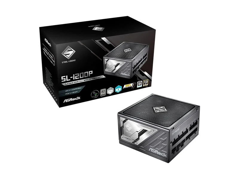 Fuente ASRock SL-1200P 1200W Power supply 80 Plus Platinum Black