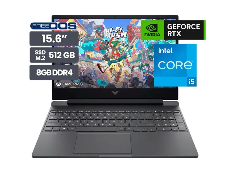 Laptop Gamer HP Victus 15-FA2035LA 15.6" Intel Core i5-13420H 8GB SSD512GB RTX3050 6GB No incluye windows