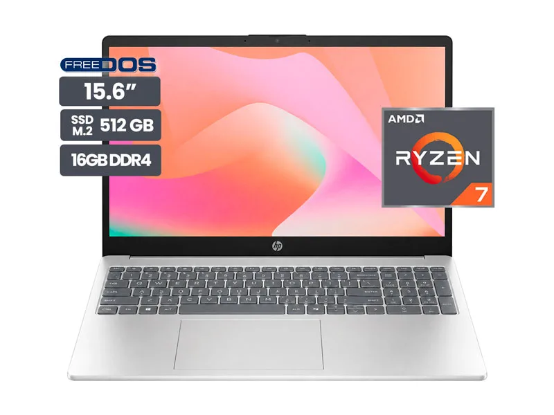 Laptop HP 15-FC0371LA 15.6" AMD Ryzen 7 7730U 16GB SSD512GB No incluye Windows