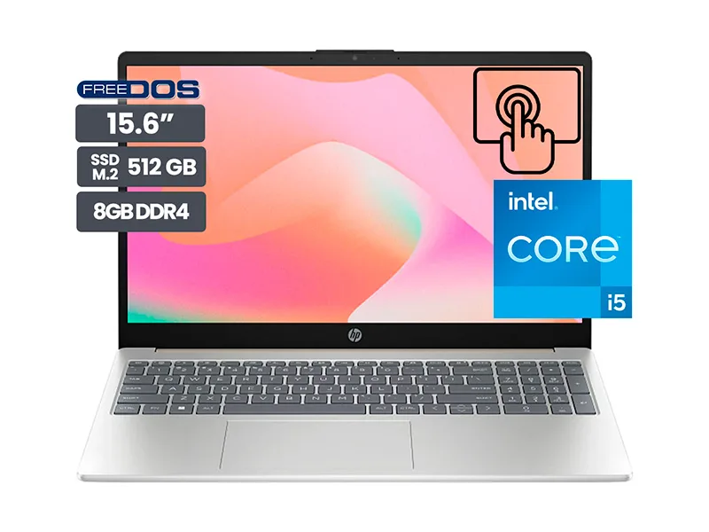 Laptop HP 15-FD0152LA 15.6" Tactil Intel Core i5-1334U 8GB SSD512GB No incluye Windows