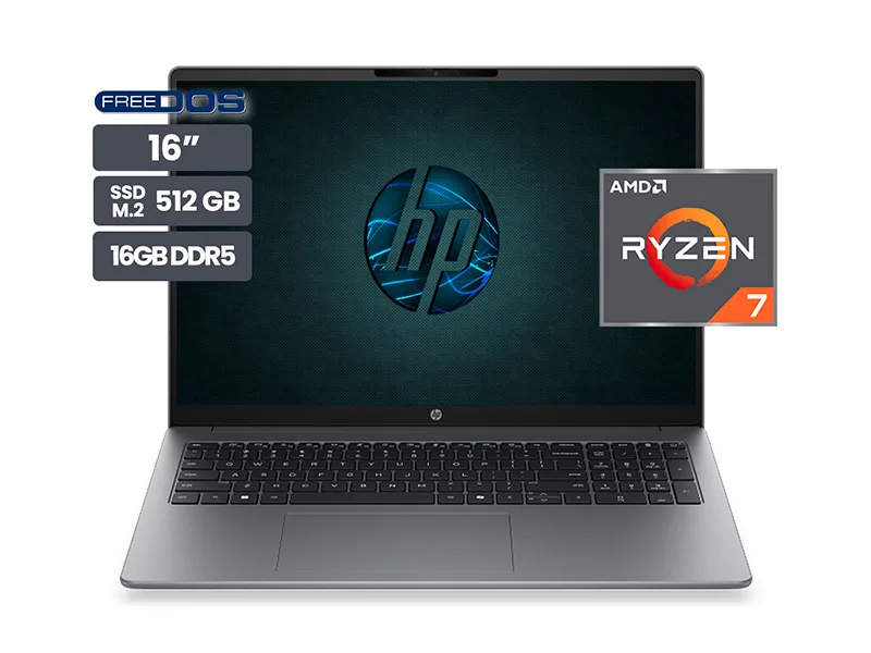 Laptop HP 200 G2a 16" AMD Ryzen 7 250 16GB SSD512GB No Incluye Windows