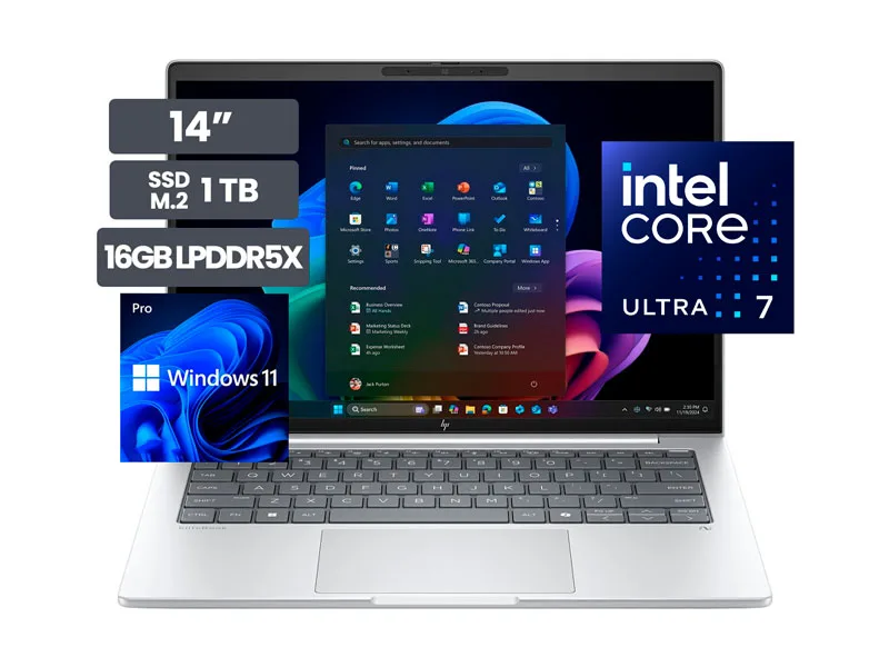 Laptop HP Elitebook 8 G1i 14" Tactil Intel Core Ultra 7-256V 16GB LPDDR5X SSD1TB Wind11 Pro