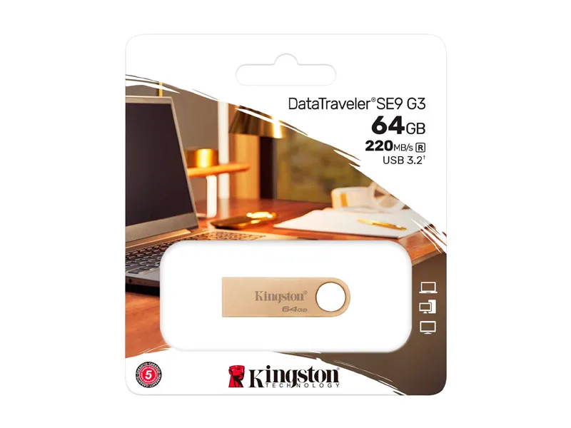 Memoria USB 3.2 512GB Kingston DataTraveler SE9 G3 (DTSE9G3/512GB) Dorado