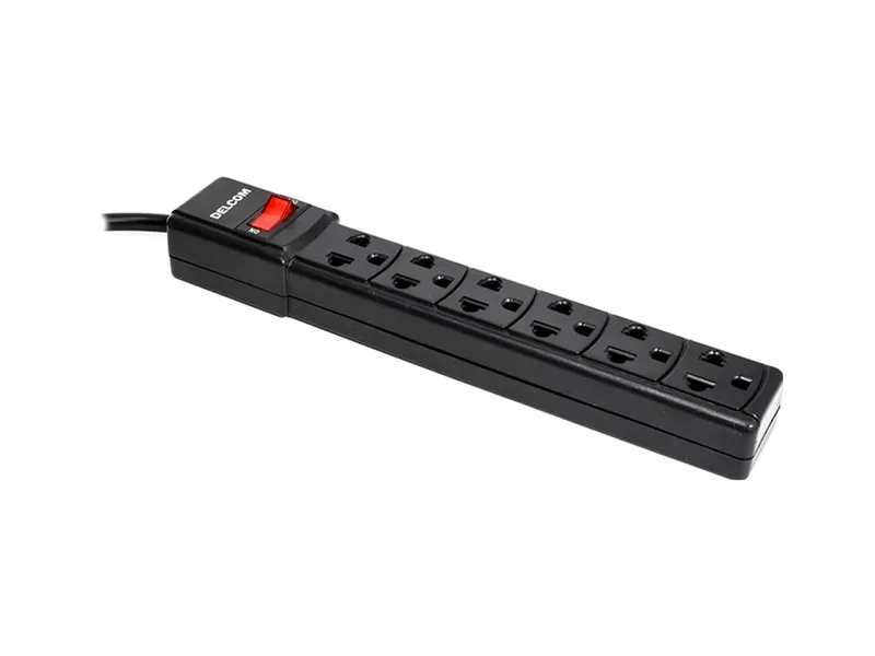 Supresor de Pico DELCOM 6 tomas 1.8 m  DSUP002