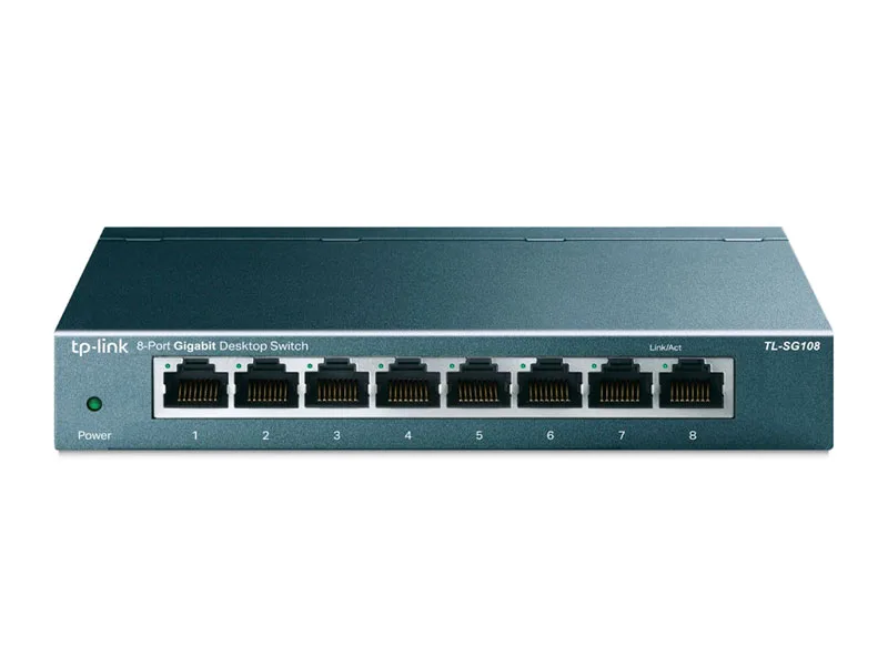 Switch TP-Link 8 Puertos SG108 Gigabit 10/100/1000 Mbps. Metal