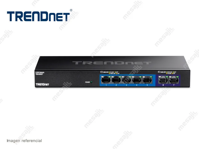 Switch TRENDnet TEG-S327 no administrable 5 port gigabit + 2 puertos 2.5-Gigabit