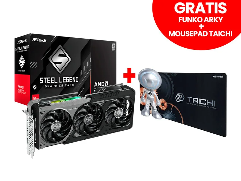 Tarjeta Grafica ASRock RADEON RX 9070 XT 16GB Steel Legend Dark GDDR6 PCI-E 5.0