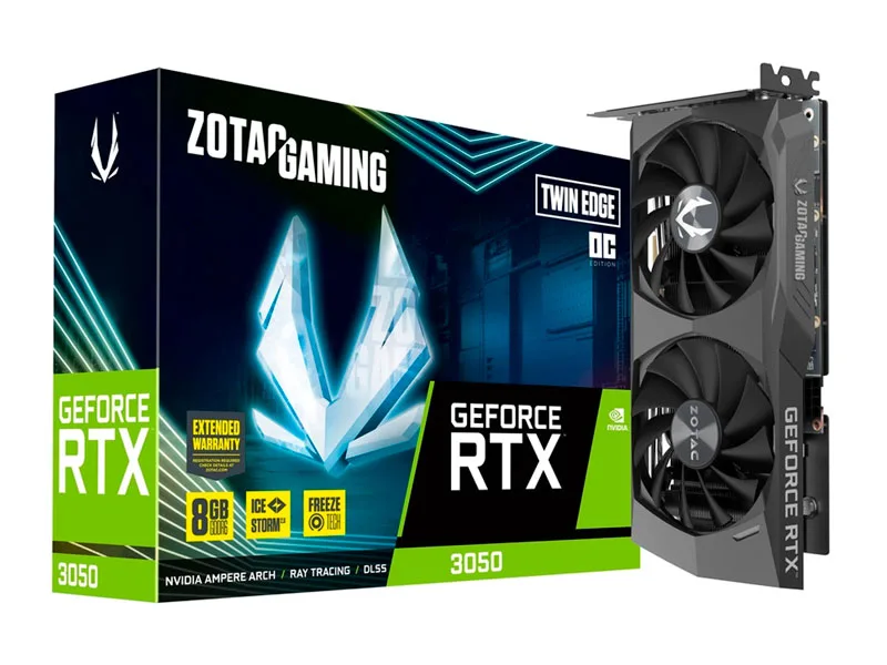 Tarjeta Grafica Zotac NVIDIA GeForce RTX 3050 TWIN EDGE OC 6GB 96BIT GDDR6