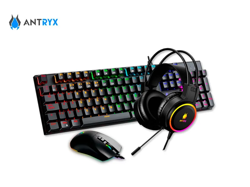 Combo Gaming Teclado + Mouse + Auricular Antryx GC-3100 X3 Black Switch red