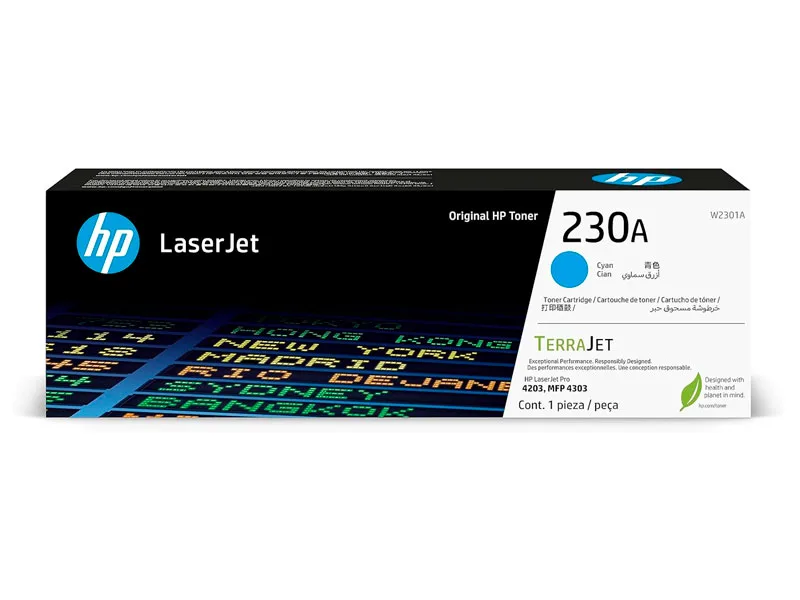 Toner HP 230A W2301A Cian 4203 4303 1800 pag