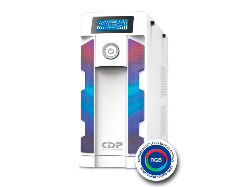 UPS LED Gamer CDP 1500VA (900W) G-SMART 1516i 220Vca RGB White