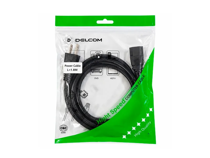 Cable de Poder 1.8mts DELCOM 3x0.75MM2 CCA 18AWG