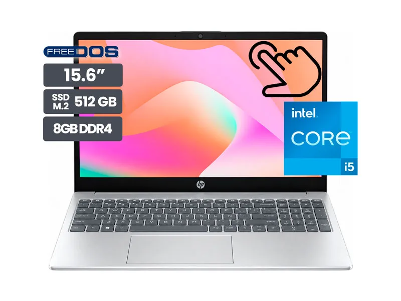 Laptop HP 15-FD0152LA 15.6" Tactil Intel Core i5-1334U 8GB SSD512GB No incluye Windows