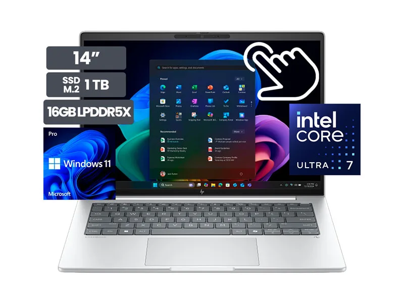 Laptop HP Elitebook 8 G1i 14" Tactil Intel Core Ultra 7-256V 16GB LPDDR5X SSD1TB Wind11 Pro